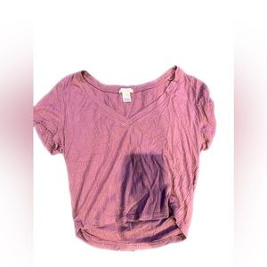 Purple rub knit t-shirt